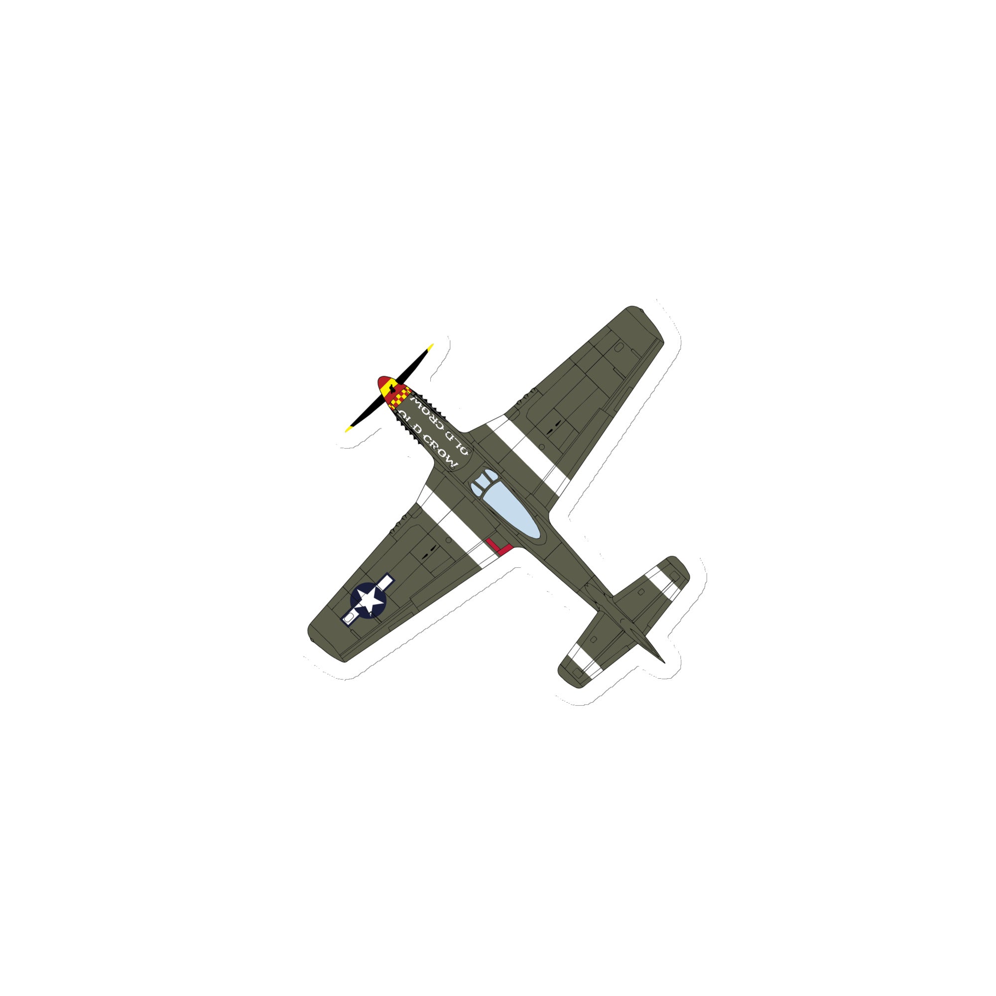 P-51 "Old Crow" (Top View) Die Cut Magnet - I Love a Hangar