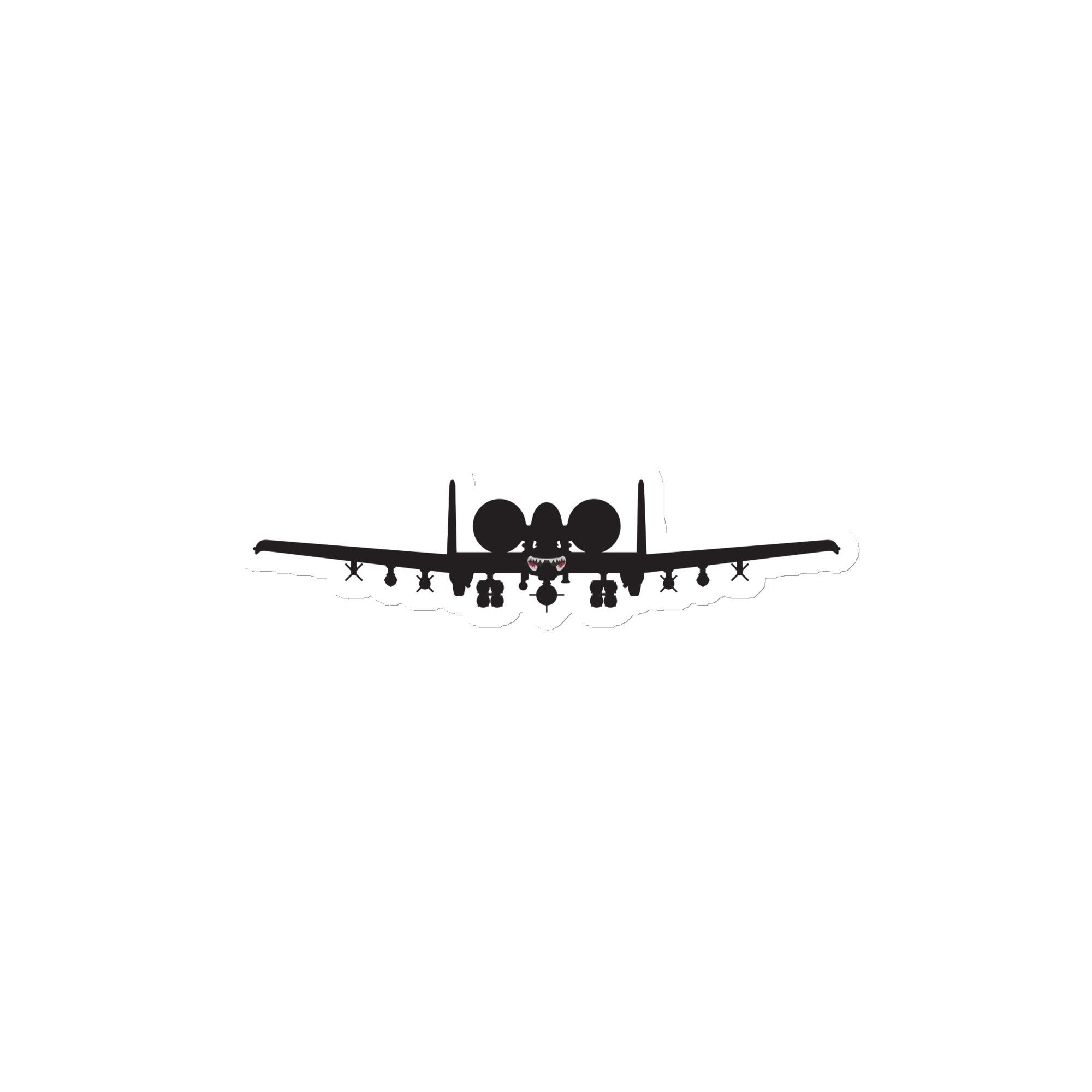 A-10 Front View Die Cut Magnet - I Love a Hangar