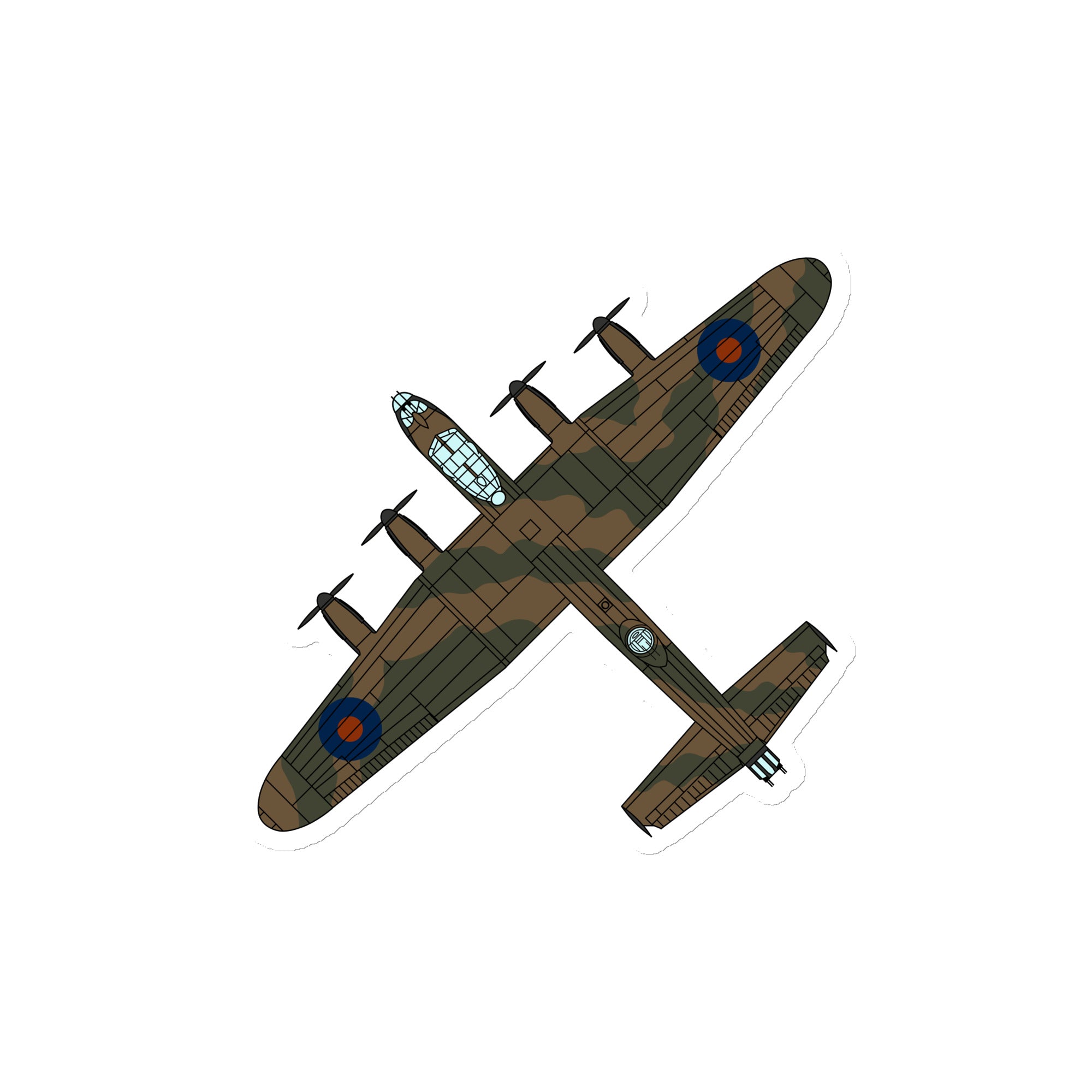 Lancaster (Top View) Die Cut Magnet - I Love a Hangar