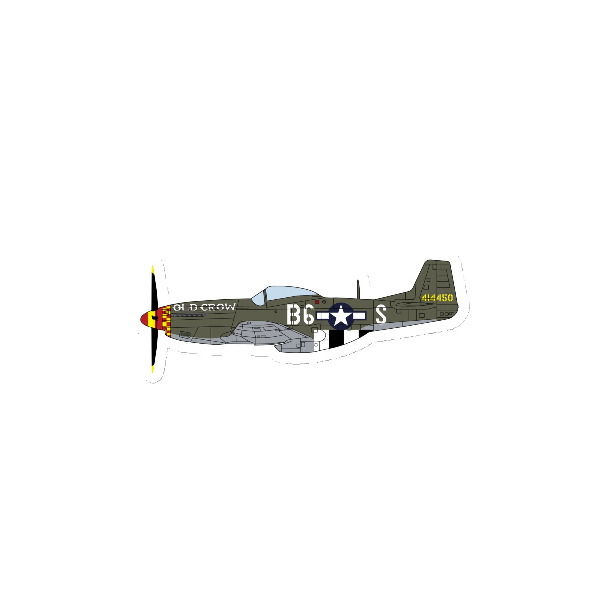 P-51 "Old Crow" (Side View) Die Cut Magnet - I Love a Hangar