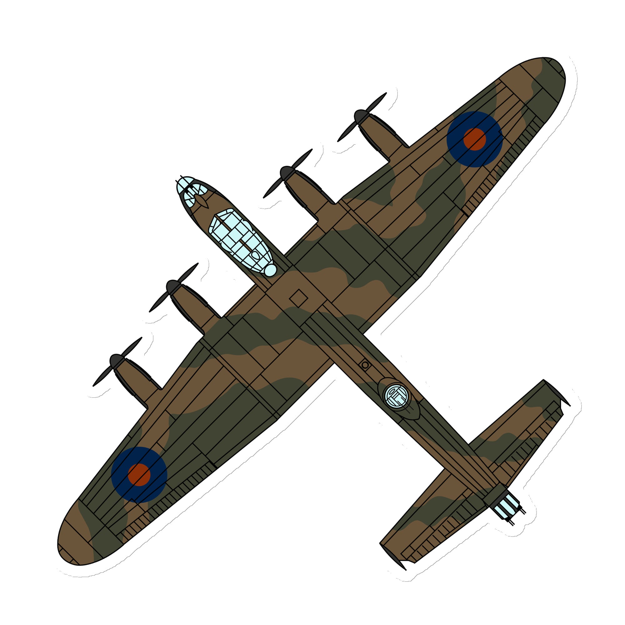 Lancaster (Top View) Die Cut Magnet - I Love a Hangar