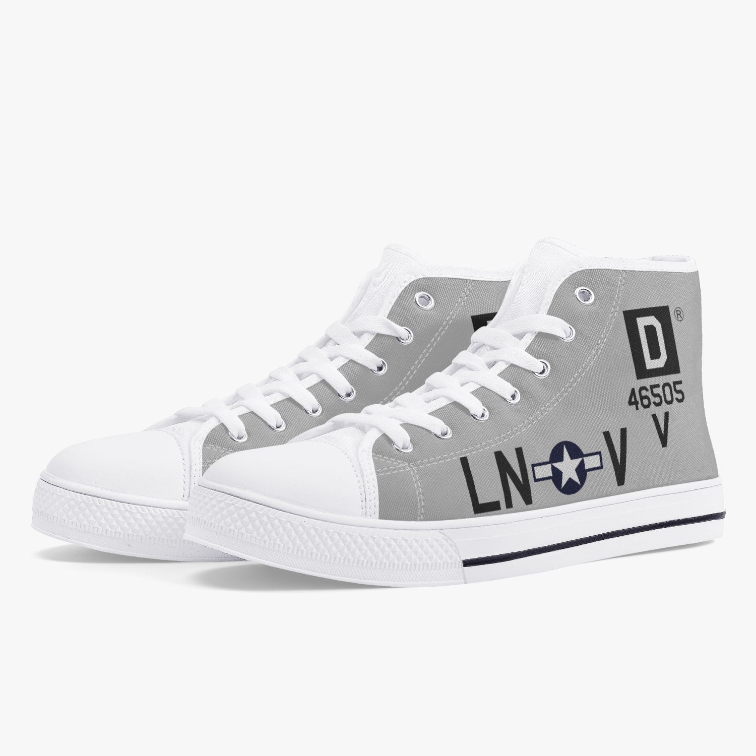B-17 "LN-V" (46505) Women's High Top Canvas Shoes - I Love a Hangar