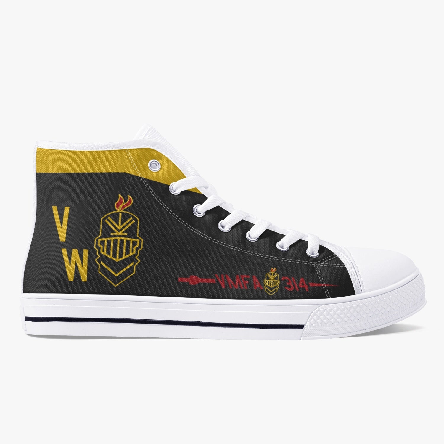 VMFA-314 "Black Knights" High Top Canvas Shoes - I Love a Hangar