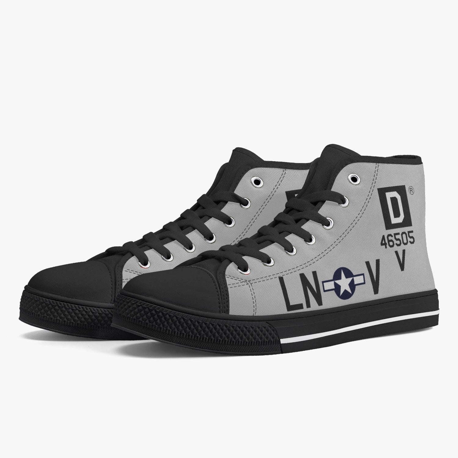 B-17 "LN-V" (46505) Women's High Top Canvas Shoes - I Love a Hangar