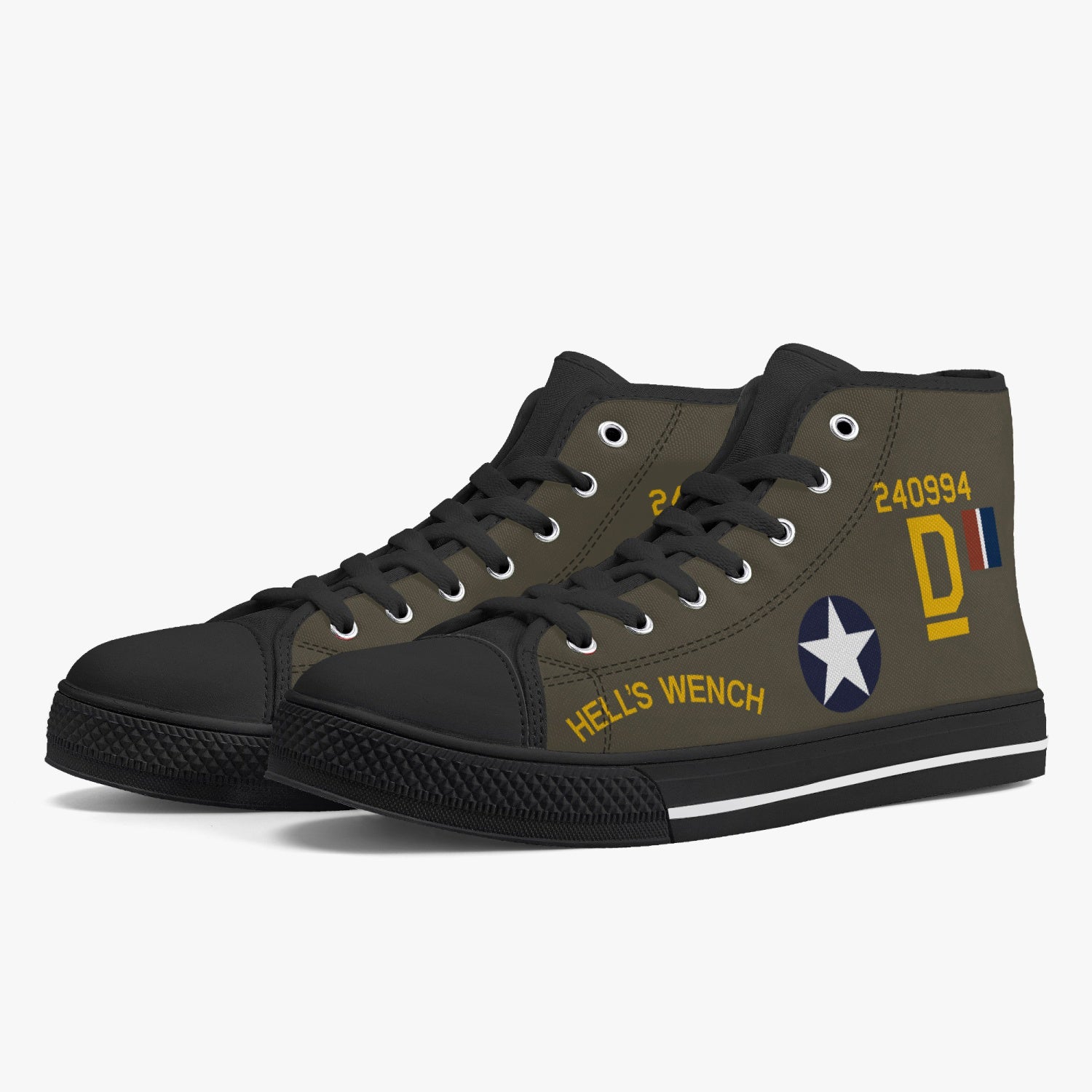 B-24 "Hell's Wench" High Top Canvas Shoes - I Love a Hangar