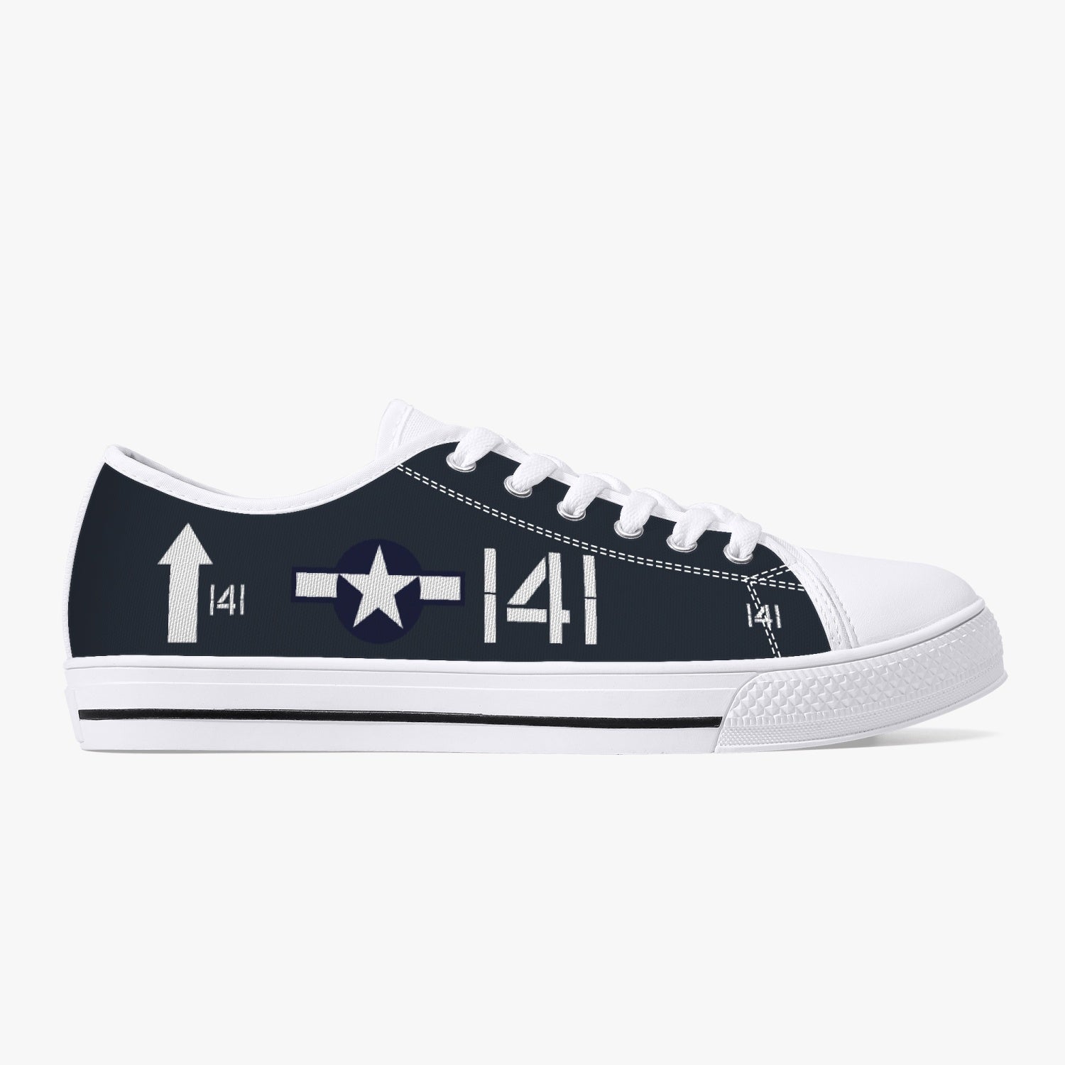 F4U Corsair "White 141" Low Top Canvas Shoes - I Love a Hangar