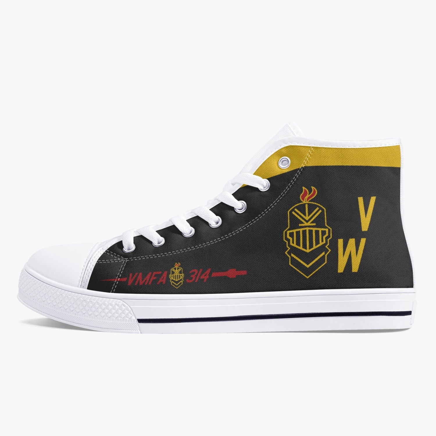 VMFA-314 "Black Knights" High Top Canvas Shoes - I Love a Hangar