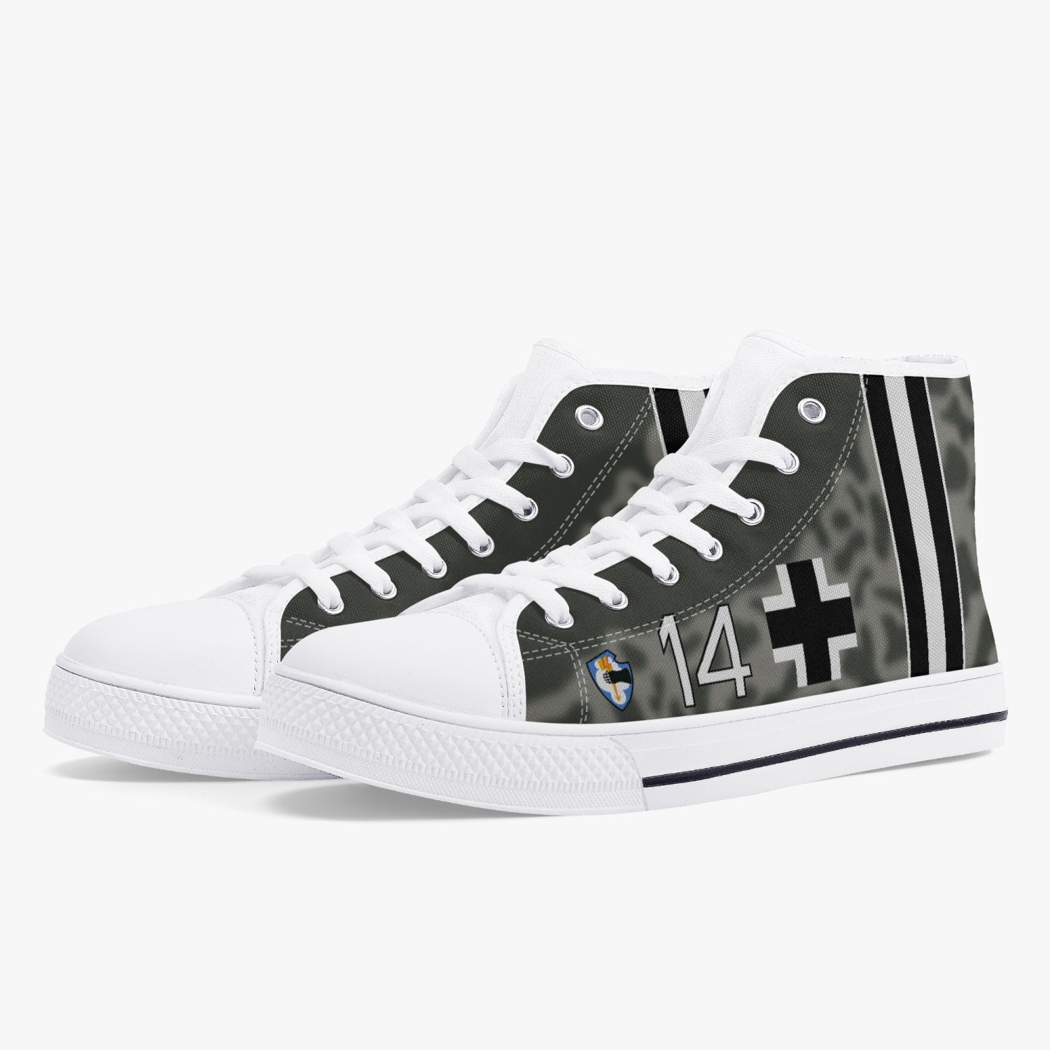 Fw-190 "White 14" High Top Canvas Shoes - I Love a Hangar