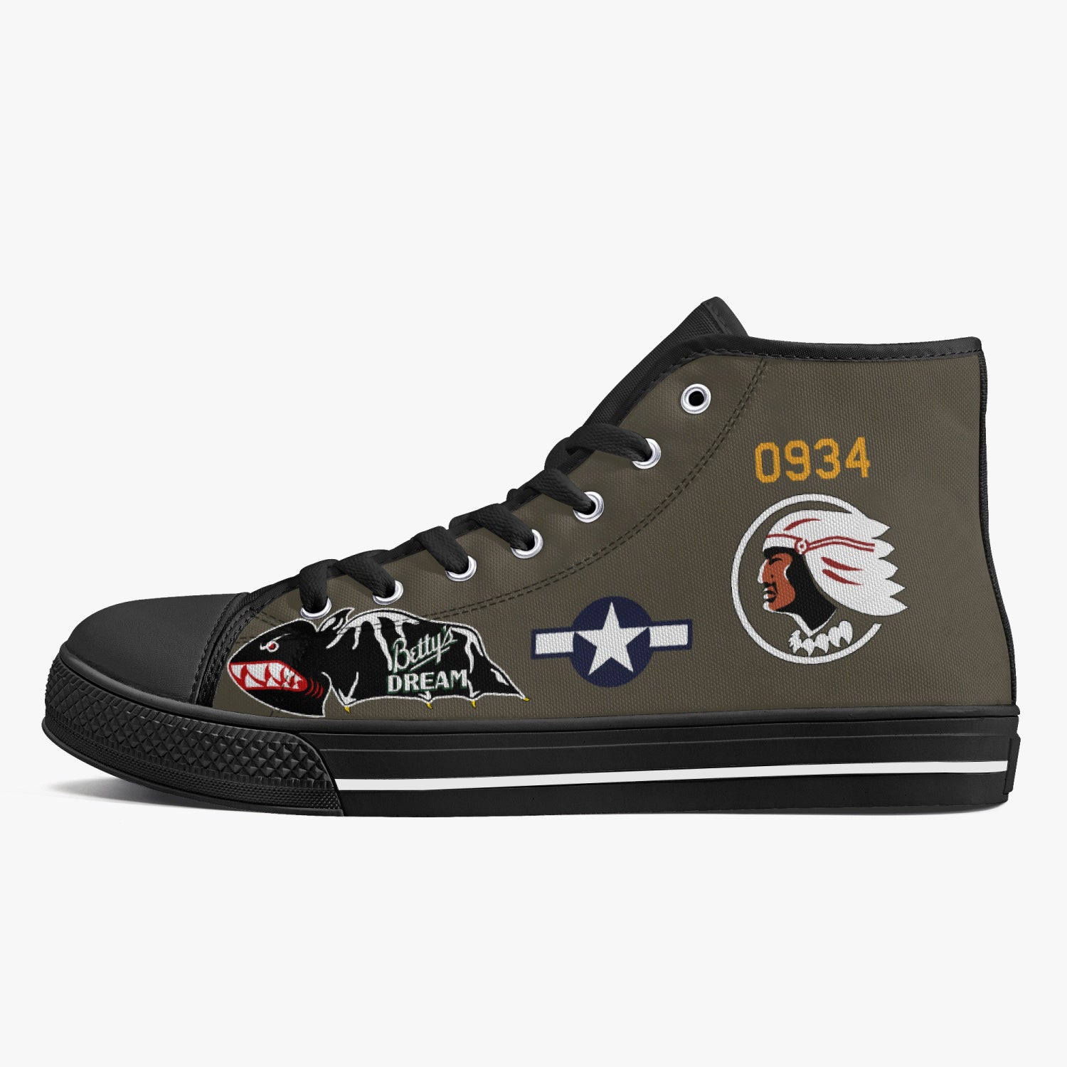 B-25 "Betty's Dream" High Top Canvas Shoes - I Love a Hangar