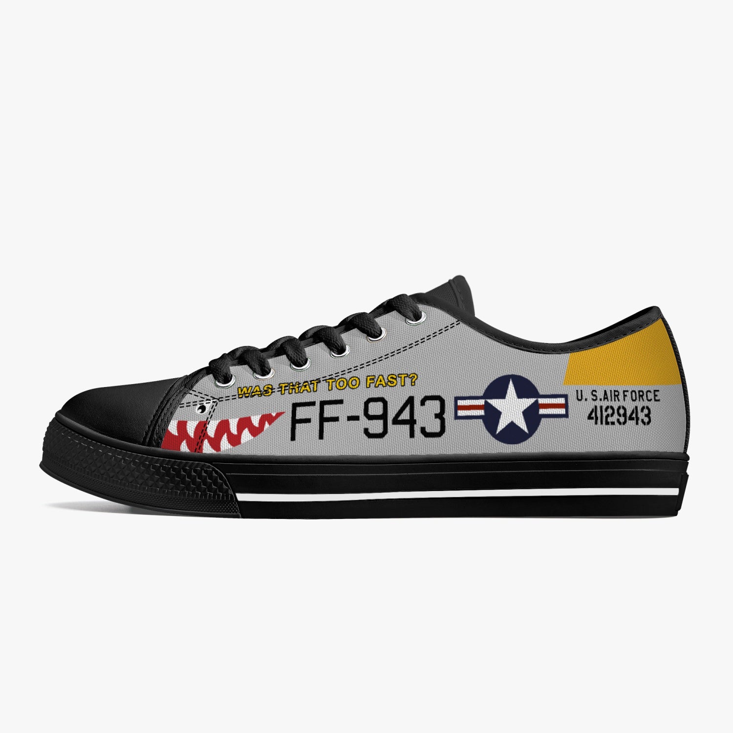 F-51 "Was That Too Fast?" Low Top Canvas Shoes - I Love a Hangar