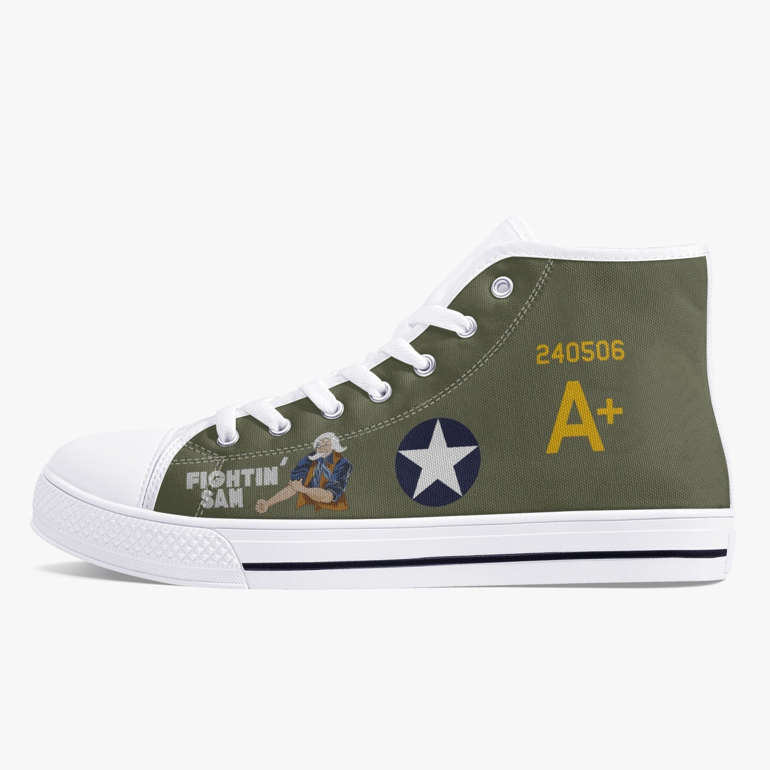 B-24 "Fightin' Sam" High Top Canvas Shoes - I Love a Hangar