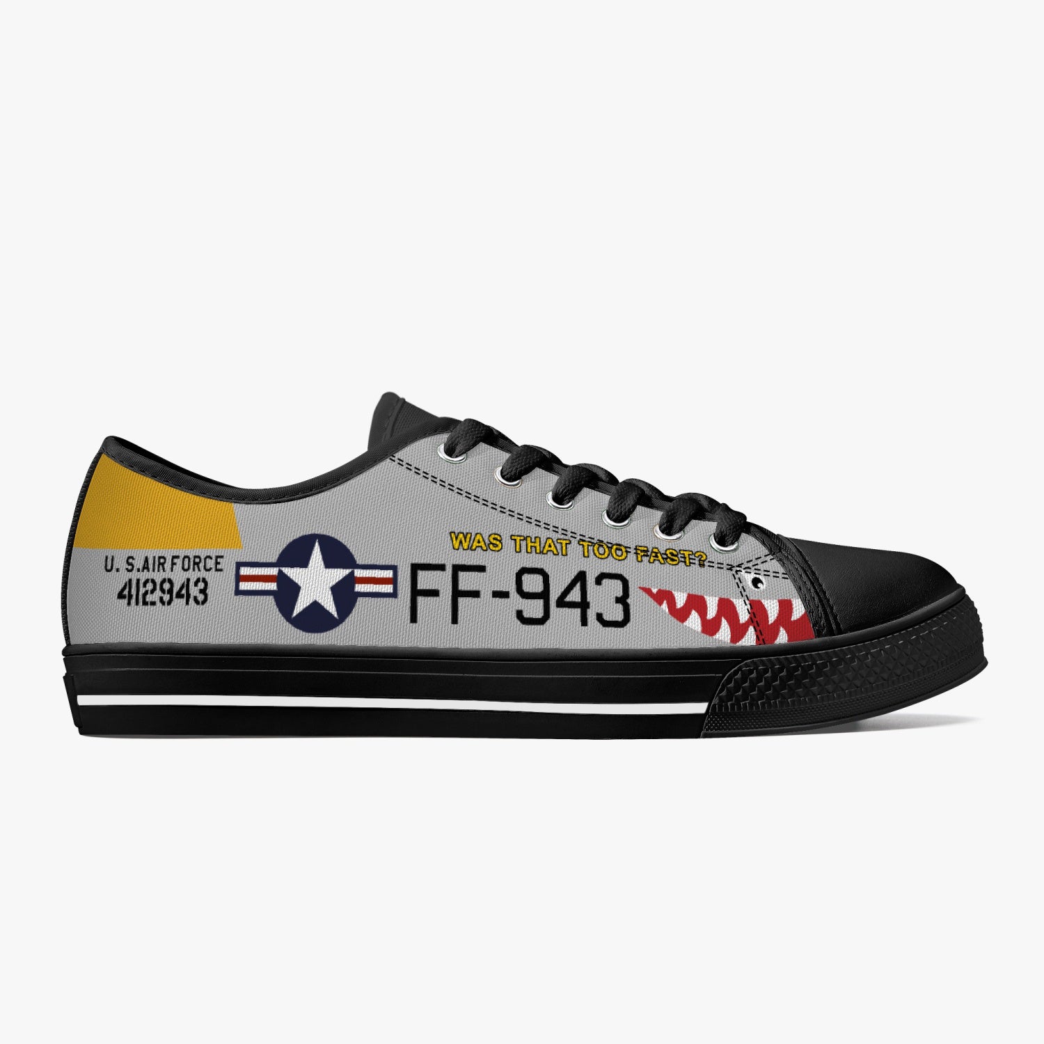 F-51 "Was That Too Fast?" Low Top Canvas Shoes - I Love a Hangar