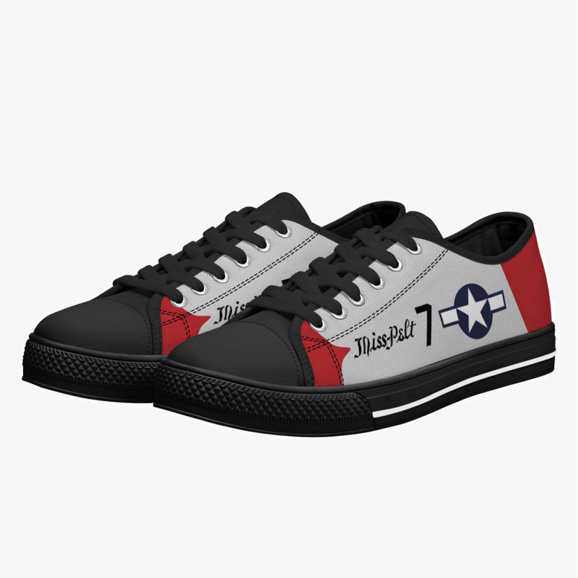 P-51 "Miss Pelt" Low Top Canvas Shoes - I Love a Hangar
