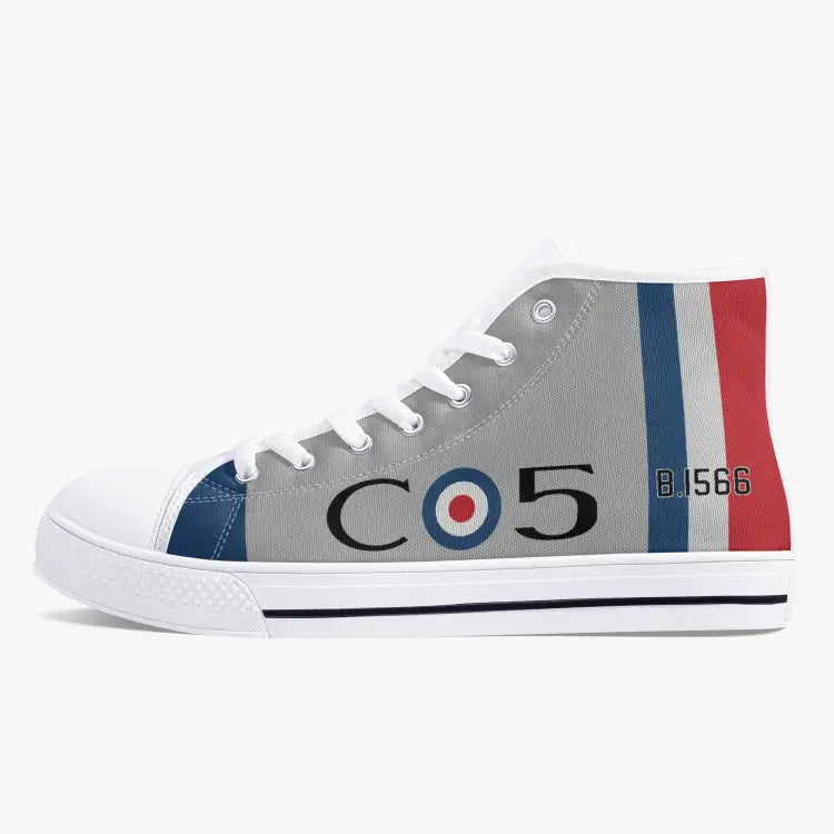 Nieuport 17 "C-5" of Billy Bishop High Top Canvas Shoes - I Love a Hangar