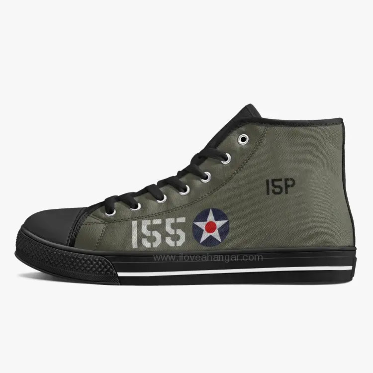 P-40 "#155" of 2LT Kenneth Taylor High Top Canvas Shoes - I Love a Hangar