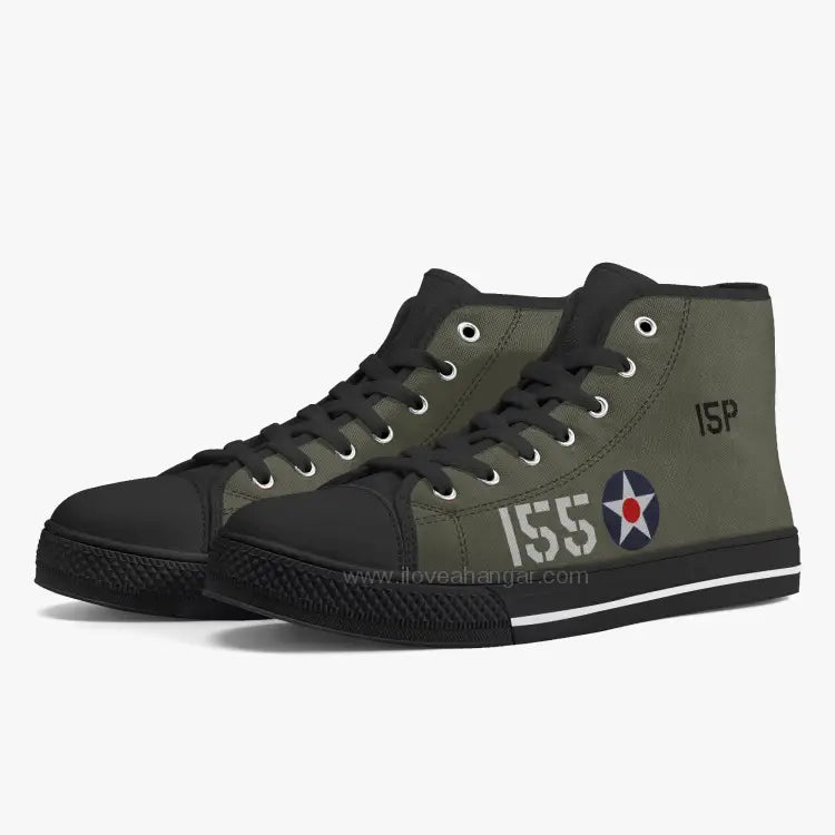 P-40 "#155" of 2LT Kenneth Taylor High Top Canvas Shoes - I Love a Hangar