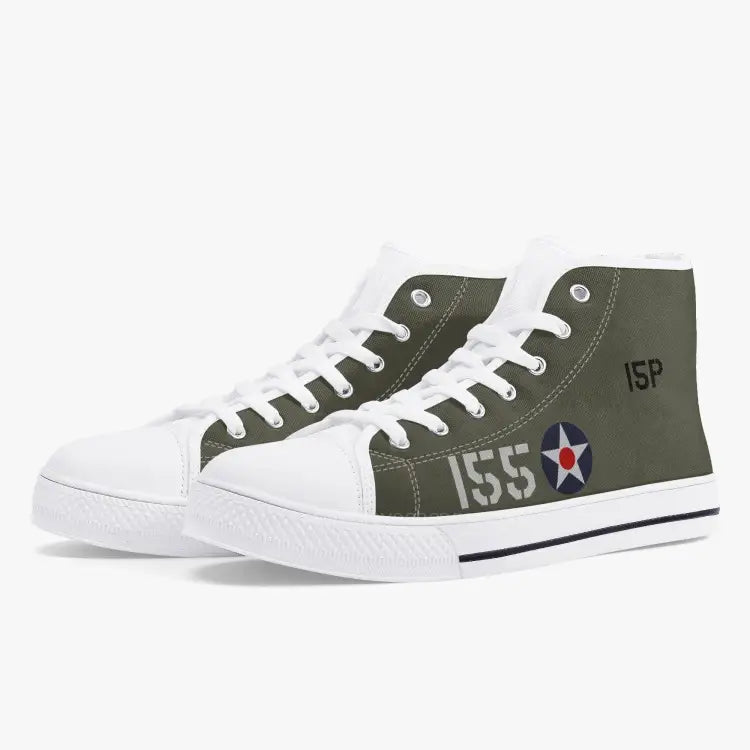 P-40 "#155" of 2LT Kenneth Taylor High Top Canvas Shoes - I Love a Hangar
