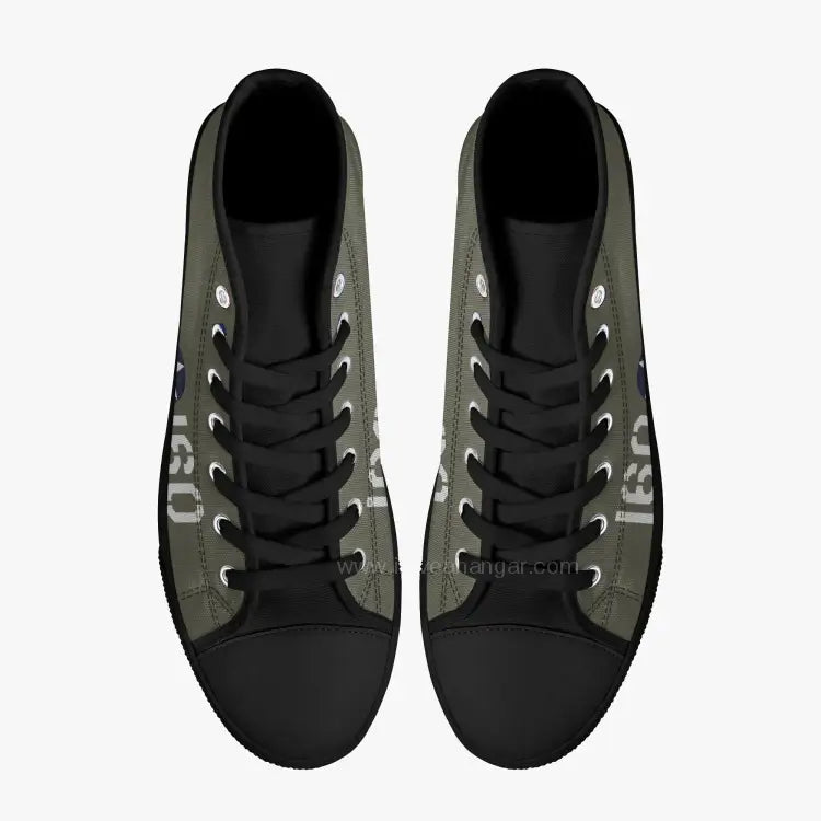 P-40 "#160" of 2LT George Welch High Top Canvas Shoes - I Love a Hangar