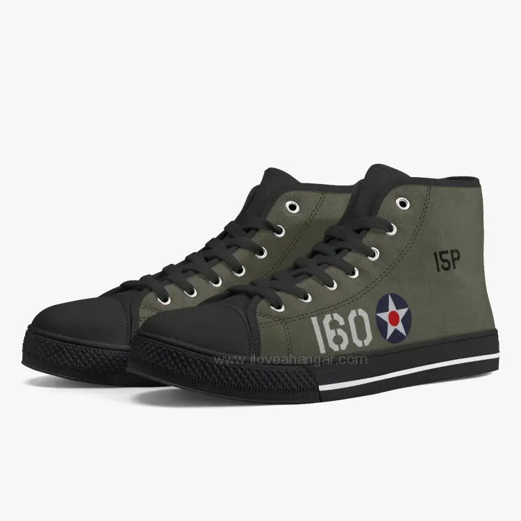 P-40 "#160" of 2LT George Welch High Top Canvas Shoes - I Love a Hangar