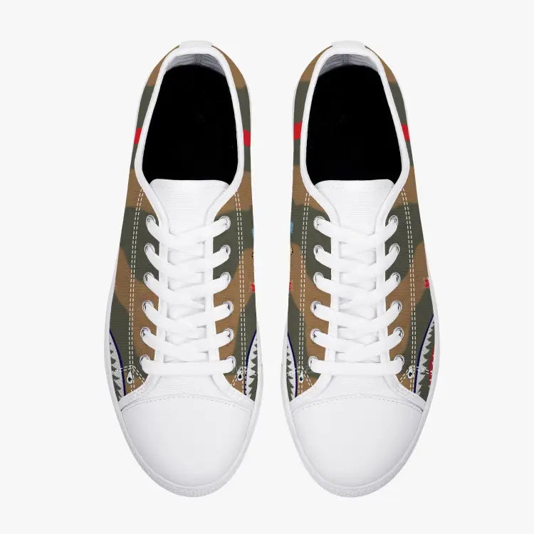 P-40 "White #47" of Robert Smith Low Top Canvas Shoes - I Love a Hangar