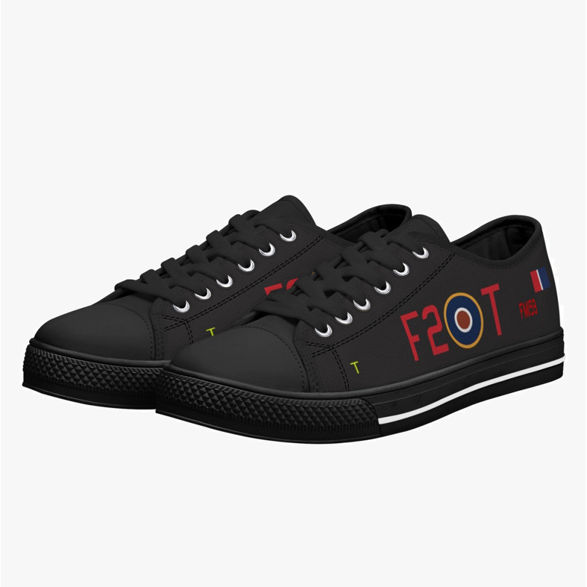 Lancaster "F2-T" Low Top Canvas Shoes (Black) - I Love a Hangar