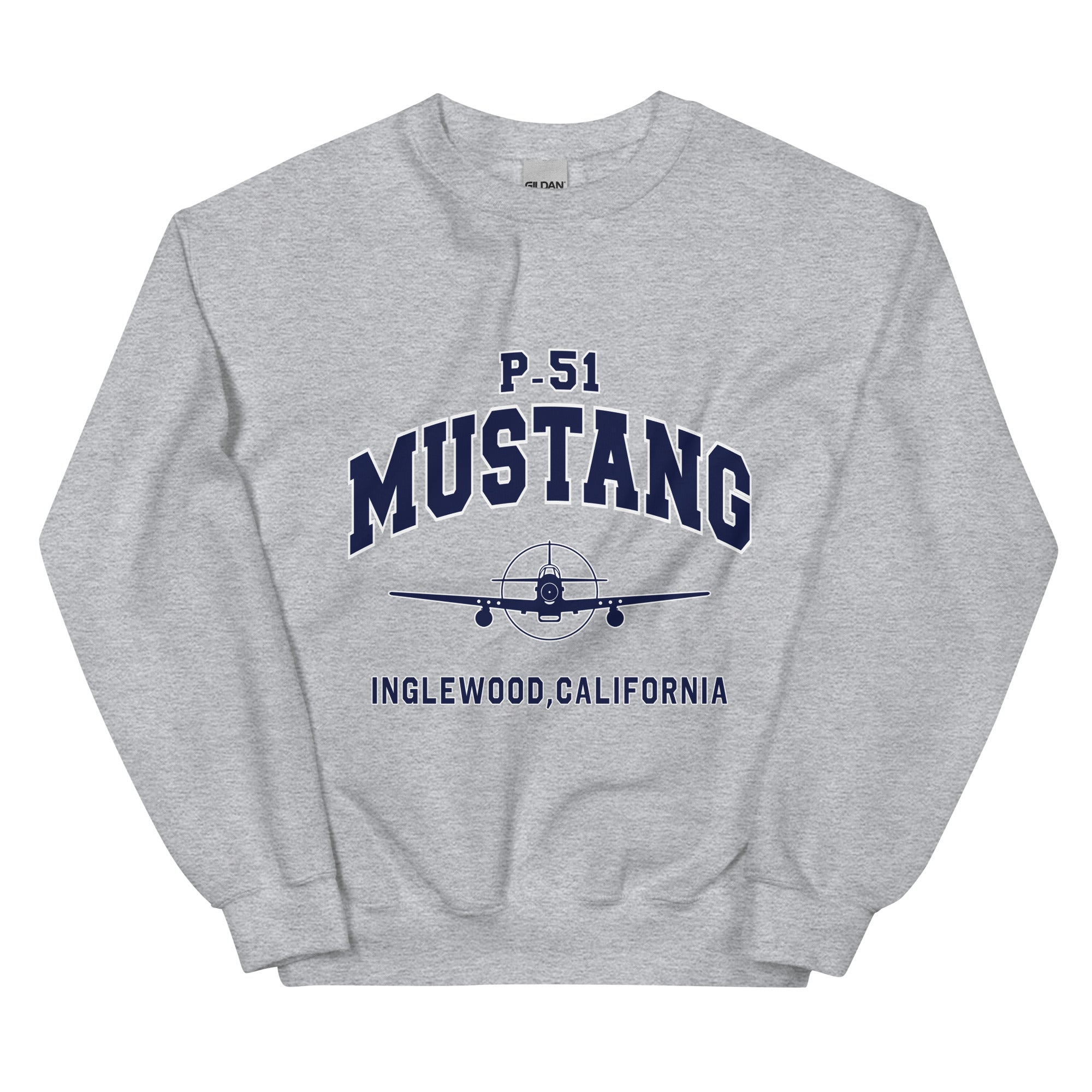 P-51 Mustang College Style Unisex Sweatshirt - I Love a Hangar
