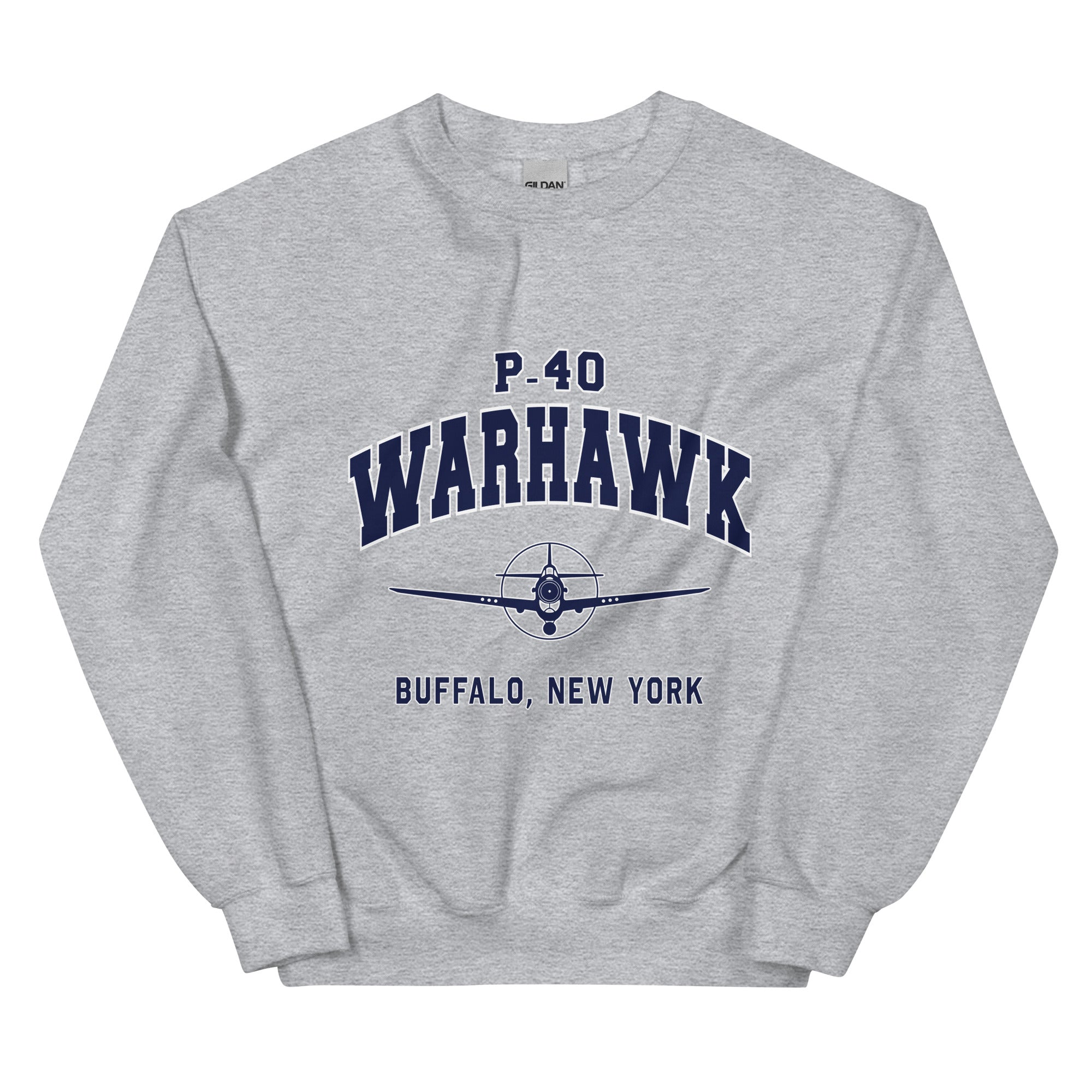 P-40 Warhawk College Style Unisex Sweatshirt - I Love a Hangar