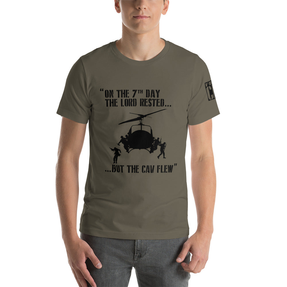 "On the 7th day...." (1st Cav.) Short-Sleeve Unisex Premium T-shirt - I Love a Hangar