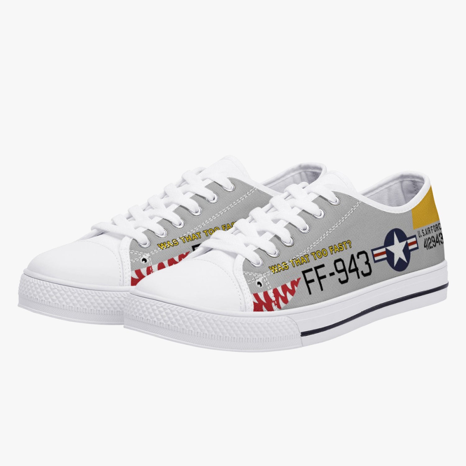 F-51 "Was That Too Fast?" Low Top Canvas Shoes - I Love a Hangar