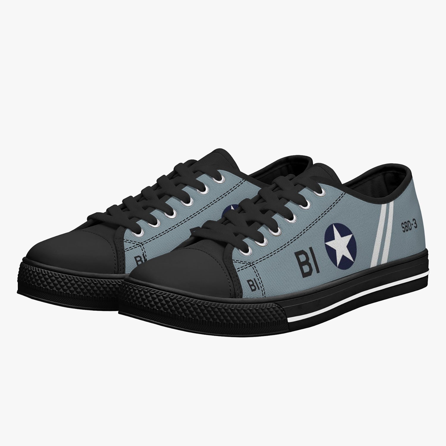 SBD Dauntless "Black B1" Low Top Canvas Shoes - I Love a Hangar