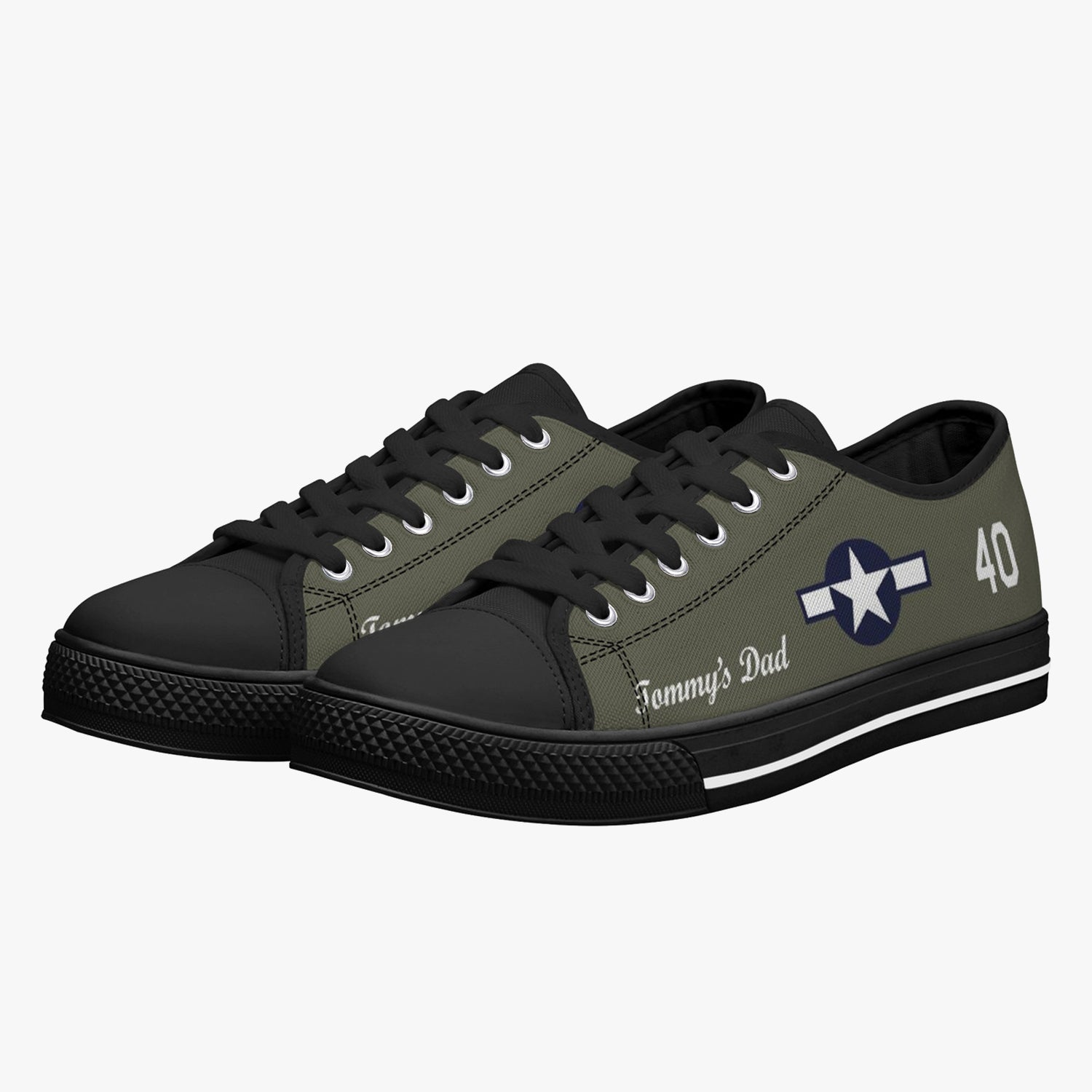 P-51 "Tommy's Dad" Low Top Canvas Shoes - I Love a Hangar