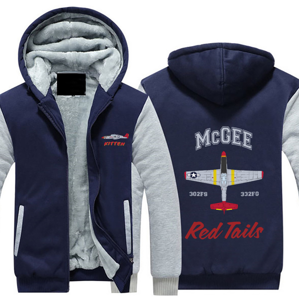 P-51 "Kitten" Sherpa Lined Full Zip Hoodie - I Love a Hangar