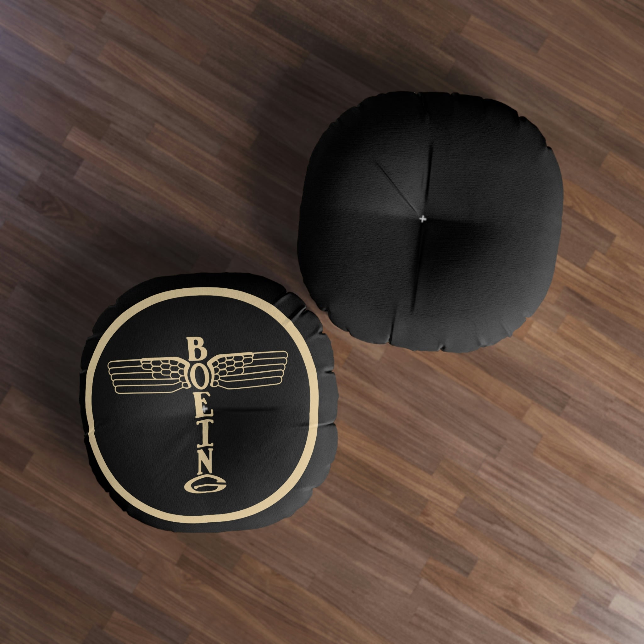 Vintange Style Boeing Yoke Cap Tufted Floor Pillow, Round - I Love a Hangar