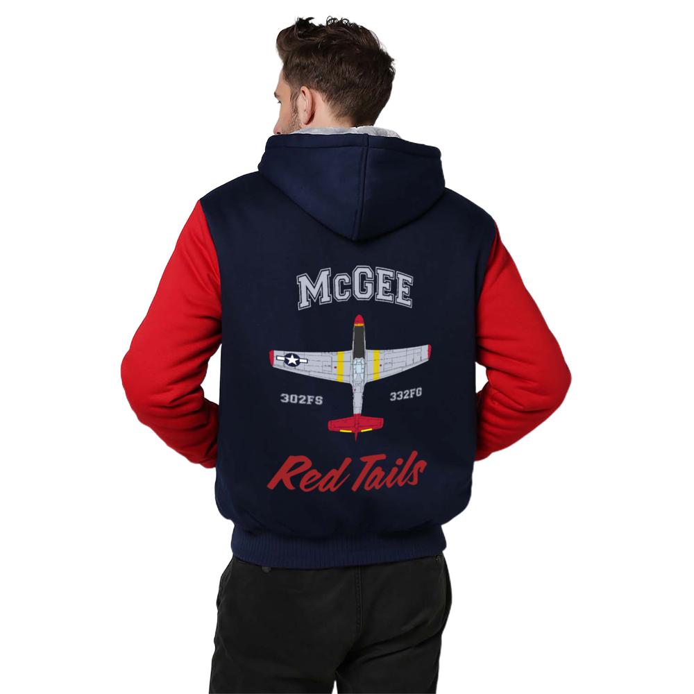 P-51 "Kitten" Sherpa Lined Full Zip Hoodie - I Love a Hangar
