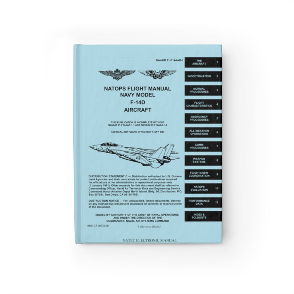 F-14D NATOPS Inspired Hardcover Journal - I Love a Hangar