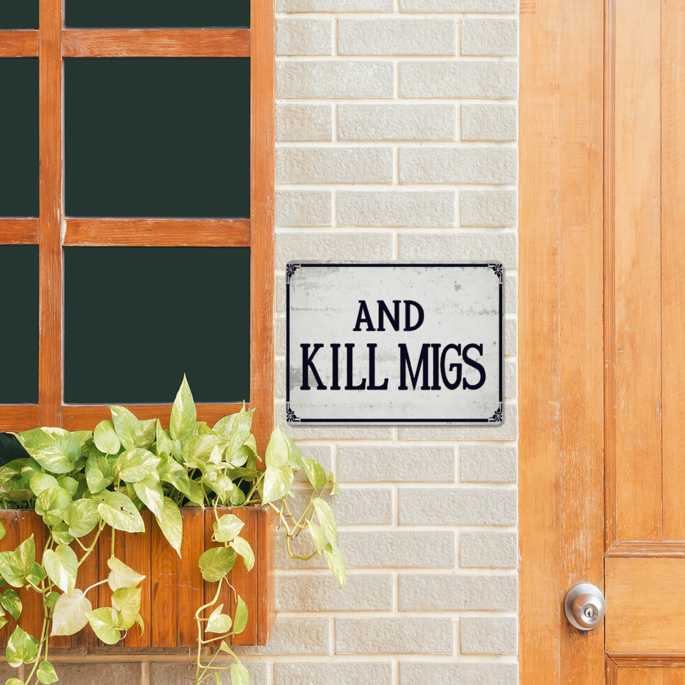 "And Kill Migs" Metal Sign 16in x12in (Distressed Appearance) - I Love a Hangar