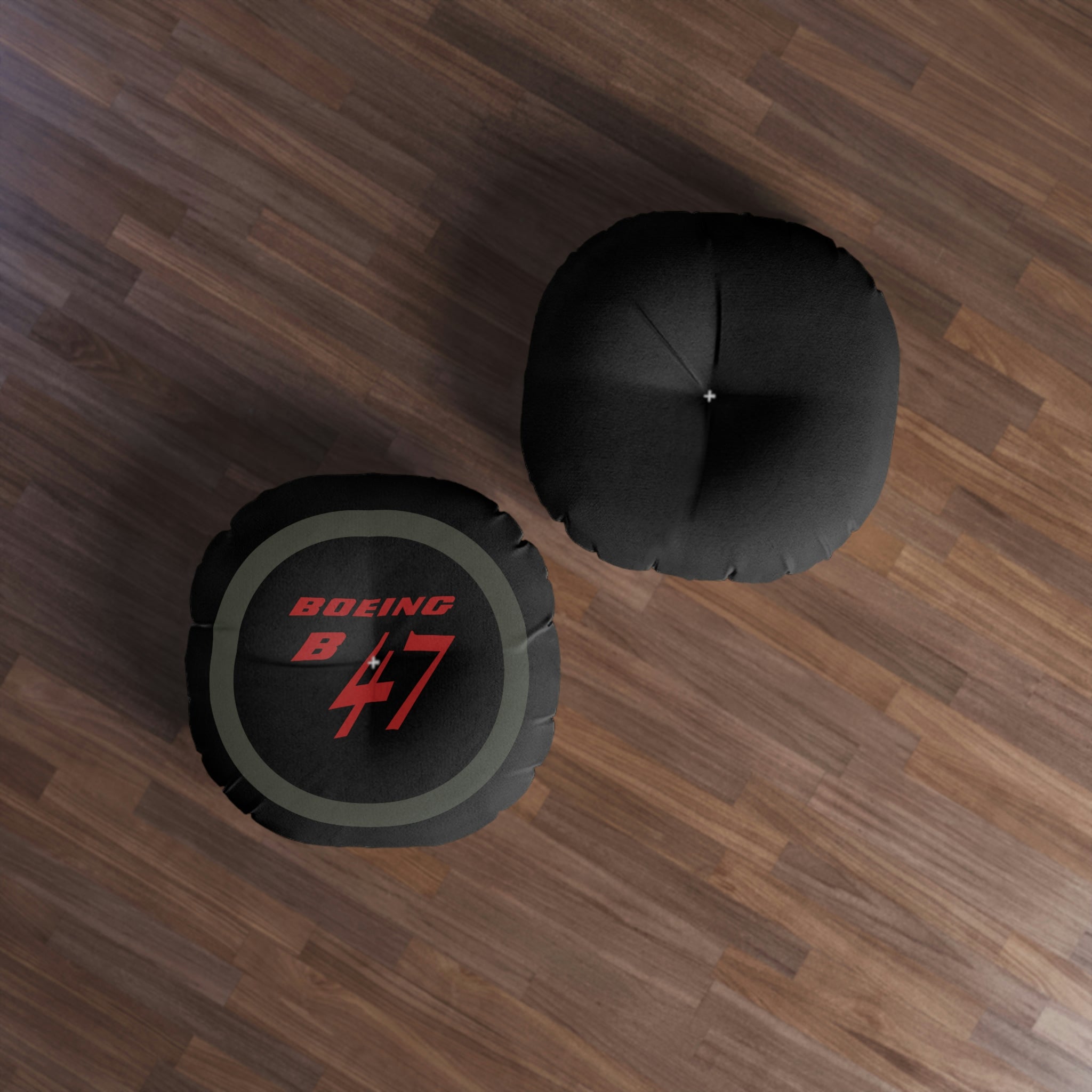 B-47 Tufted Floor Pillow, Round - I Love a Hangar