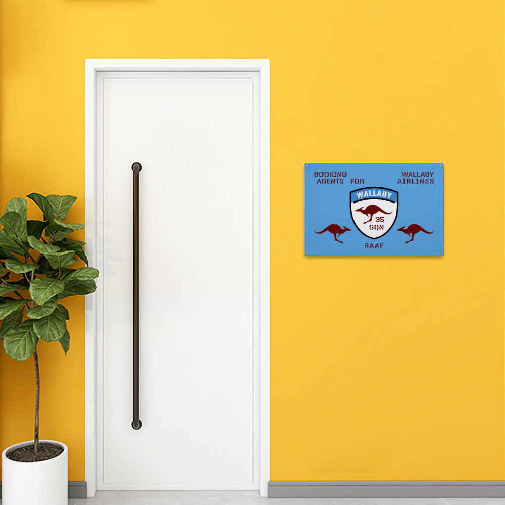 "Wallaby Airlines" 35 SQN RAAF Metal Wall Sign 18x12 Inch - I Love a Hangar
