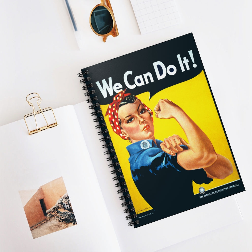 Rosie The Riveter "We Can Do It!" Inspired Spiral Notebook - I Love a Hangar
