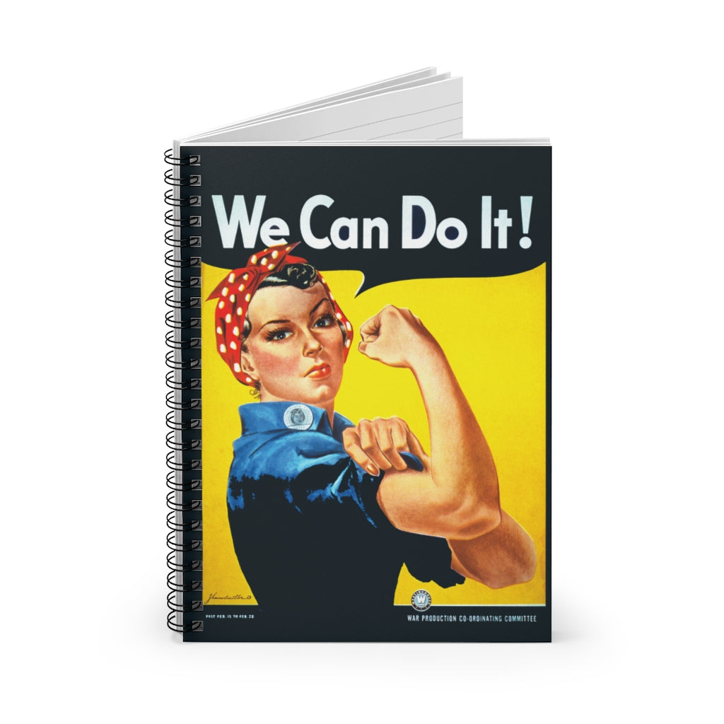 Rosie The Riveter "We Can Do It!" Inspired Spiral Notebook - I Love a Hangar