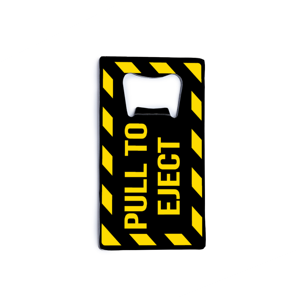 Pull to Eject (Black) Stainless Steel Bottle Opener - I Love a Hangar