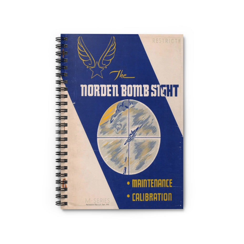 Norden Bombsight Operation Manual Inspired Spiral Notebook - I Love a Hangar