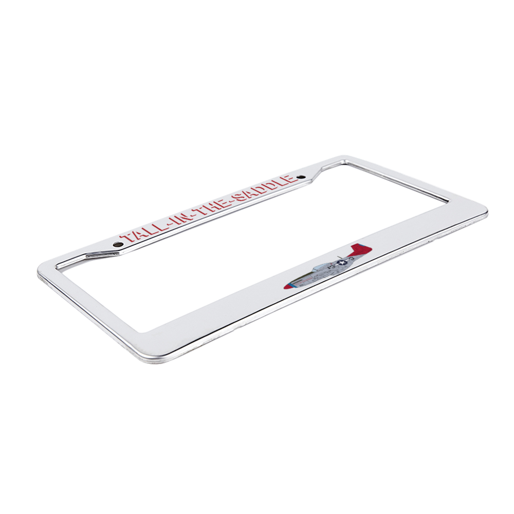 P-51 "Tall In The Saddle" Inspired License Plate Frame - I Love a Hangar