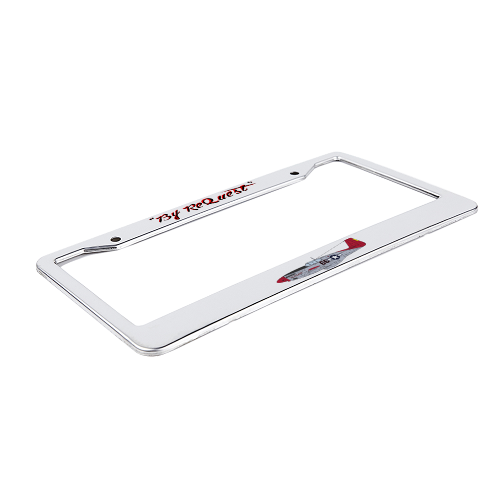 P-51 “By ReQuest” Inspired License Plate Frame - I Love a Hangar