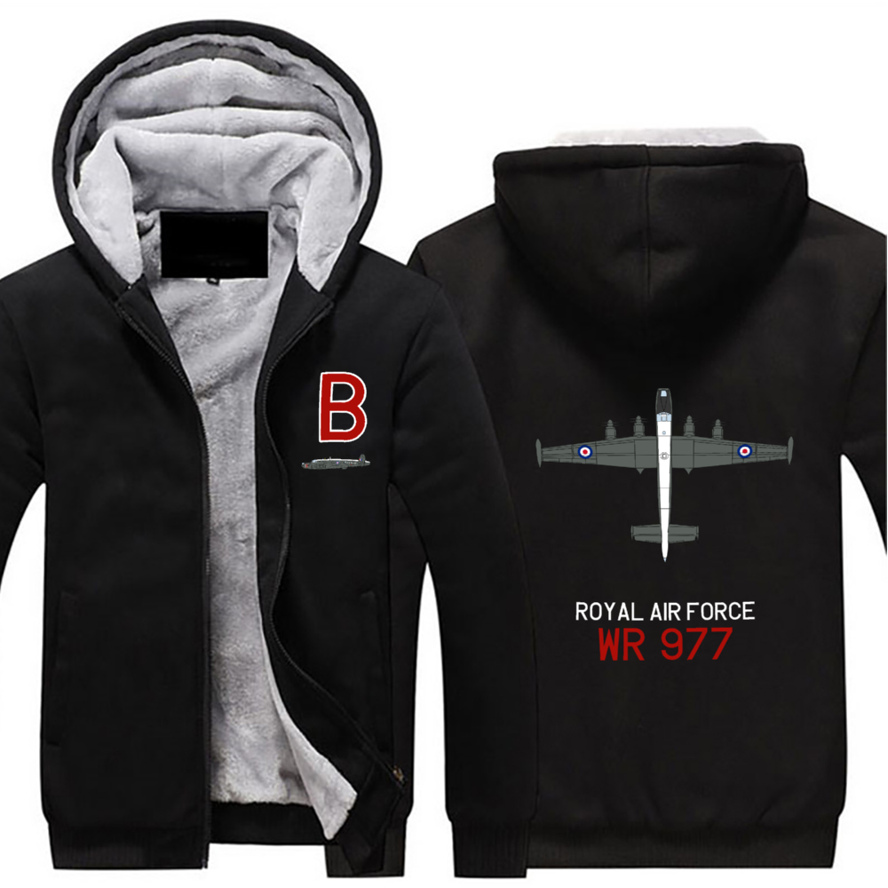 Avro Shackleton WR 977 (Aircraft Profile) Sherpa Lined Full Zip Hoodie - I Love a Hangar