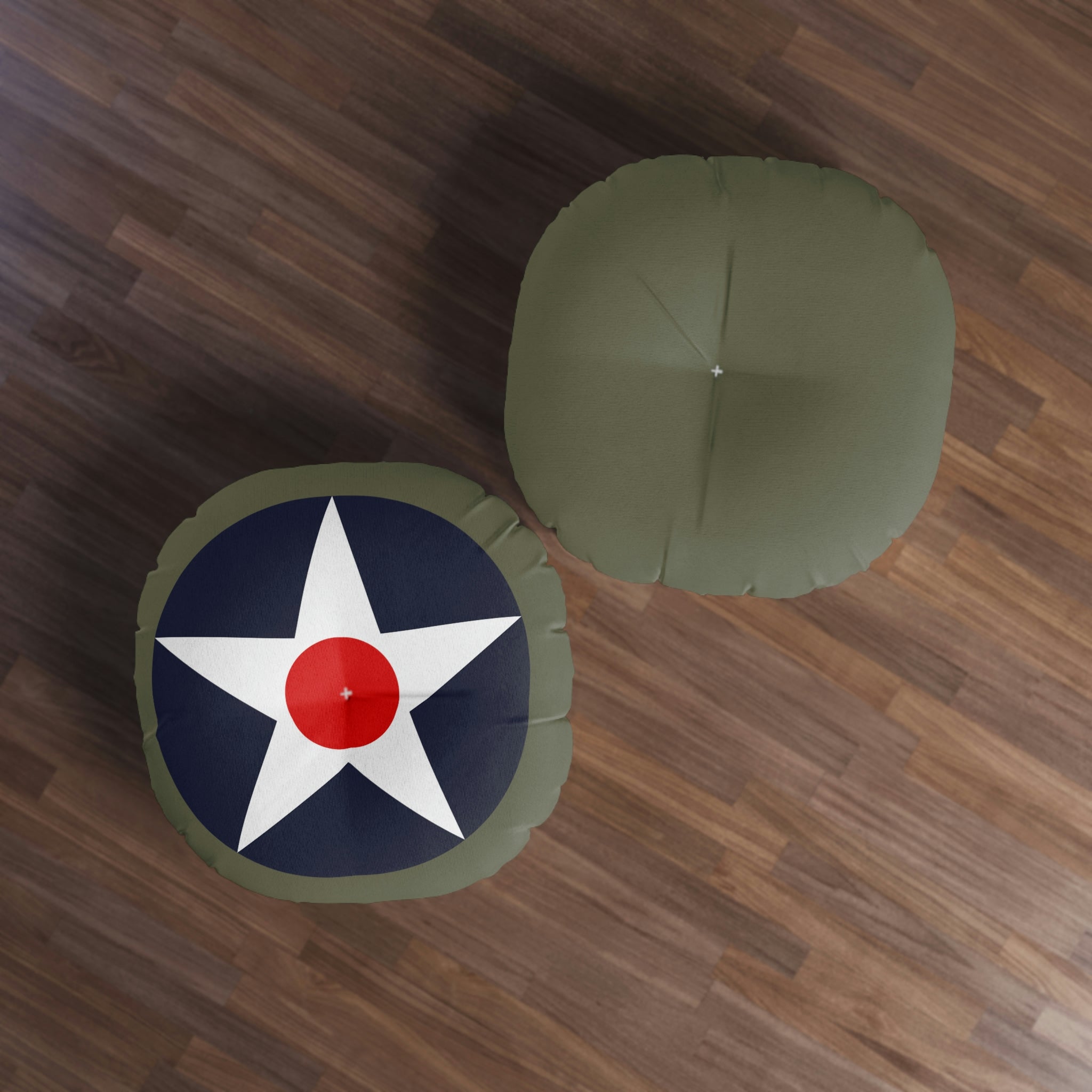 USAAC Tufted Floor Pillow, Round - I Love a Hangar
