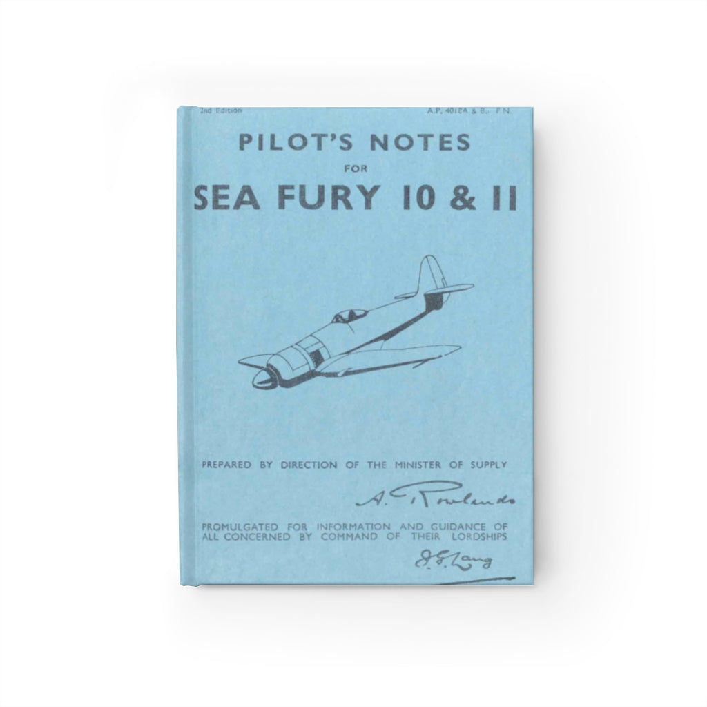 Hawker "Sea Fury" Inspired Hardcover Journal - I Love a Hangar