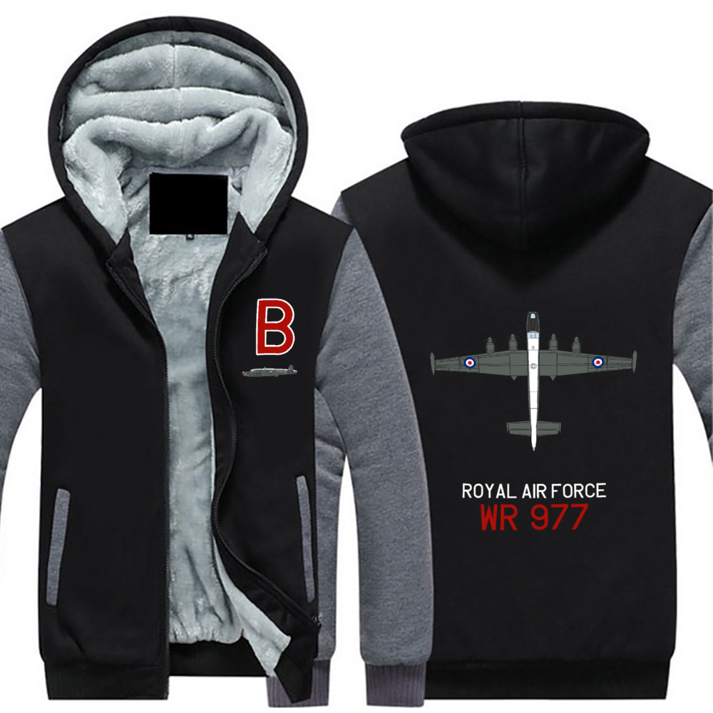 Avro Shackleton WR 977 (Aircraft Profile) Sherpa Lined Full Zip Hoodie - I Love a Hangar