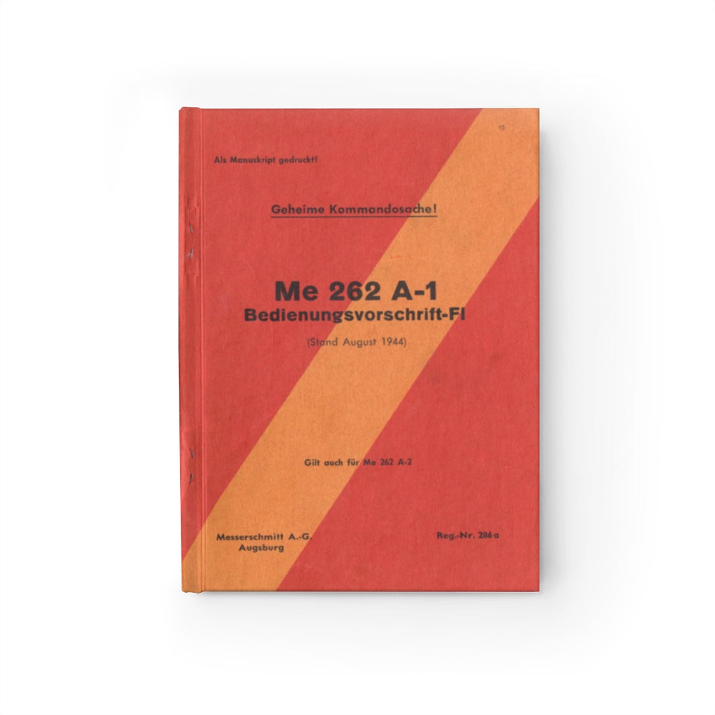 Messerschmitt Me-262 Inspired Hardcover Journal - I Love a Hangar