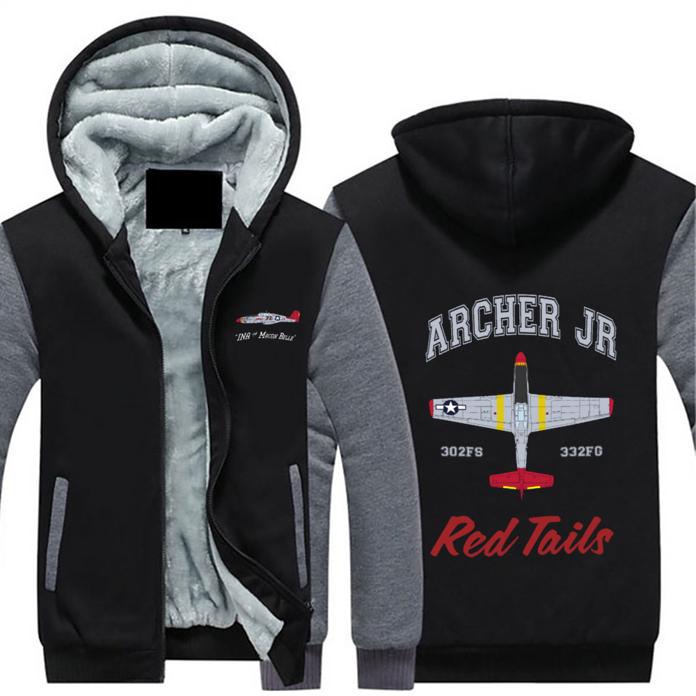 P-51 "Ina the Macon Belle" Sherpa Lined Full Zip Hoodie - I Love a Hangar
